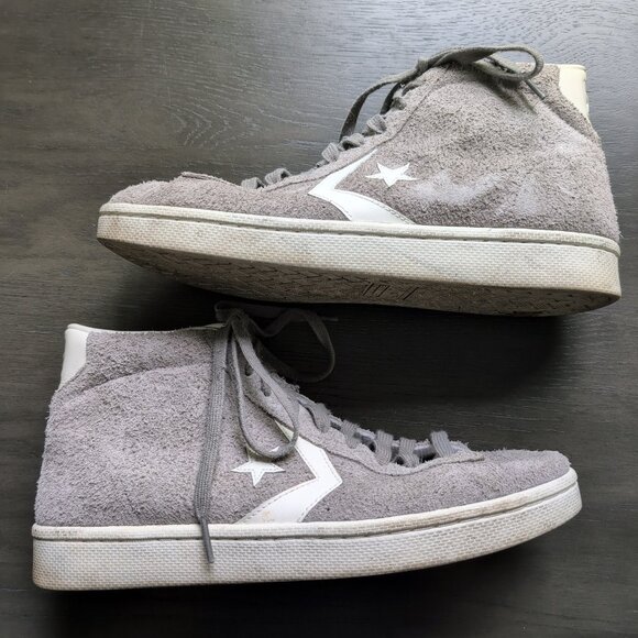 Converse Pro Leather 76 Vintage Suede High Top Sneaker 155336C Grey Size 11 - Picture 1 of 13